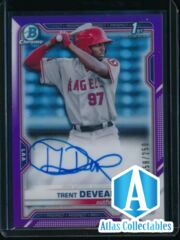 2021 Bowman Chrome PURPLE REFRACTOR #/250 RC TRENT DEVEAUX AUTO 1st